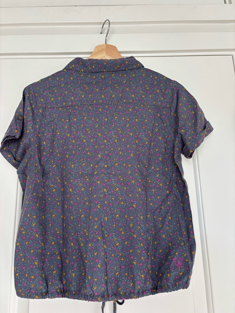 Kuhl Lilliana Indigo Orchid Short Sleeve Floral Shirt Outdoor Hiking XS - Picture 3 of 9